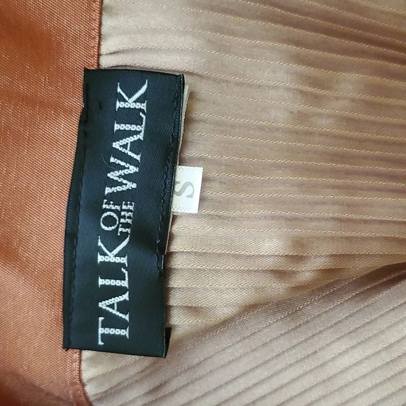 PLEATED Shirt Dress in shimmering orange / Tangerine/ salmon Size Small - Picture 9 of 10